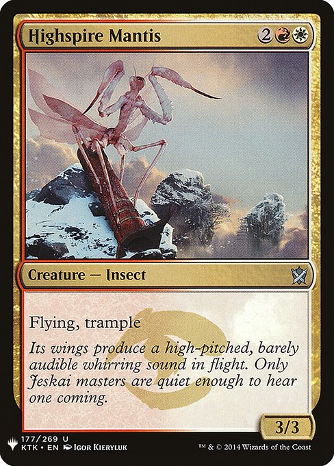Highspire Mantis - The List