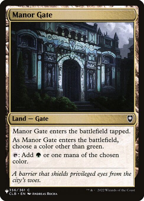 Manor Gate - The List