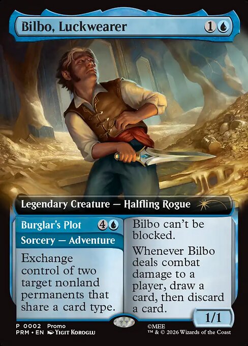 Bilbo, Luckwearer // Burglar's Plot - Wizards Play Network 2026 - Extended Art
