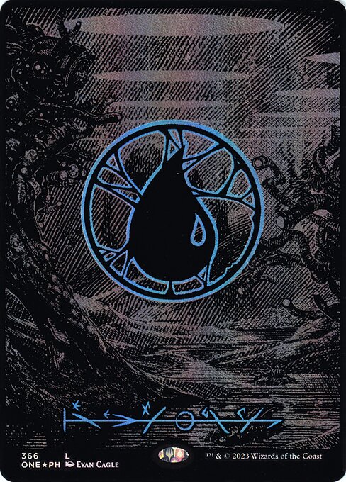 Island - Phyrexia: All Will Be One - Oil Slick, Raised Foil, Borderless