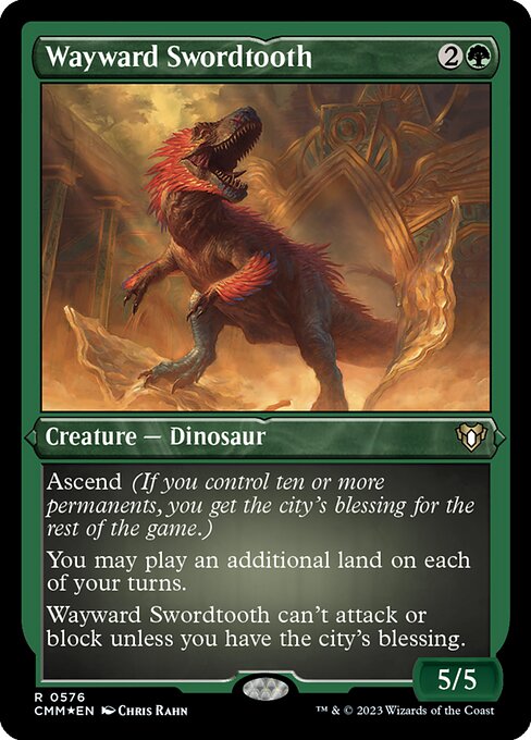 Wayward Swordtooth - Commander Masters - Etched Foil