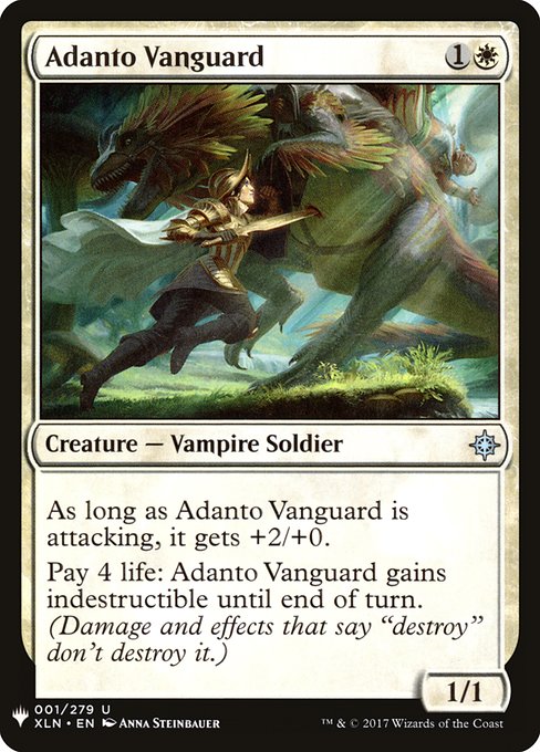 Adanto Vanguard - The List