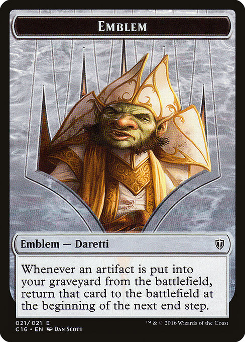 Daretti, Scrap Savant Emblem - Commander 2016 Tokens