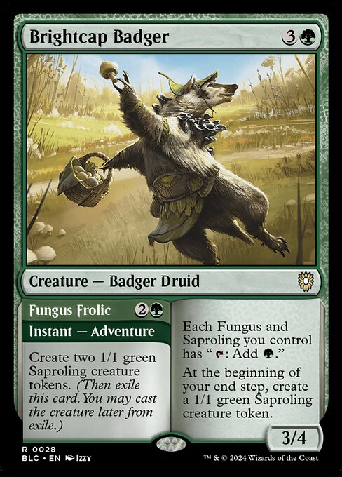 Brightcap Badger // Fungus Frolic - Bloomburrow Commander