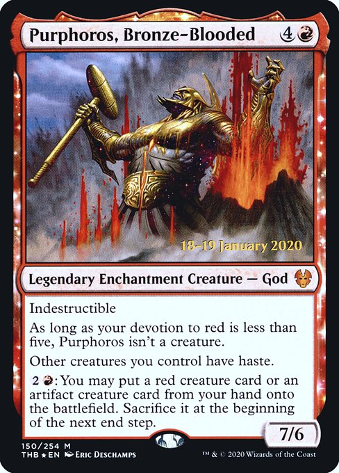 Purphoros, Bronze-Blooded - Theros Beyond Death Promos - Promo Foil