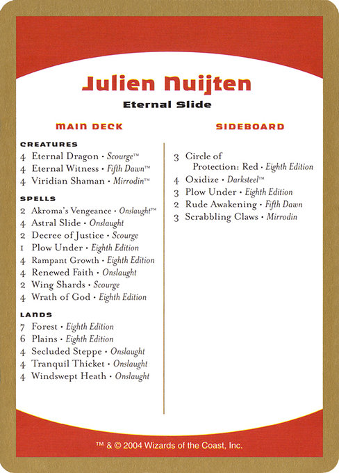 Julien Nuijten Decklist - World Championship Decks 2004