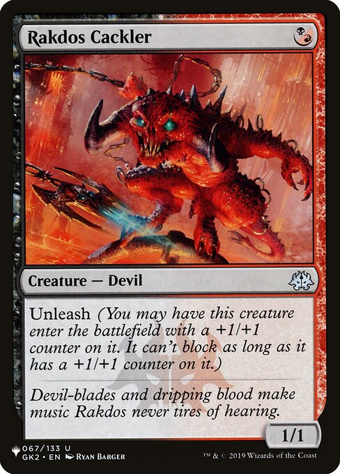 Rakdos Cackler - The List