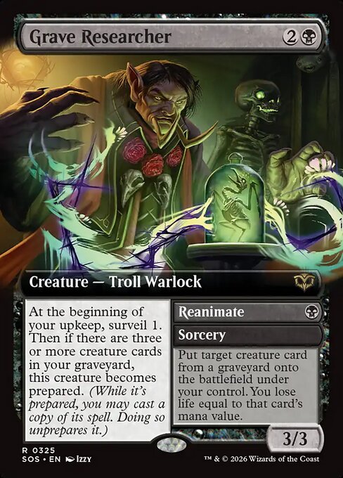 Grave Researcher // Reanimate - Secrets of Strixhaven - Extended Art