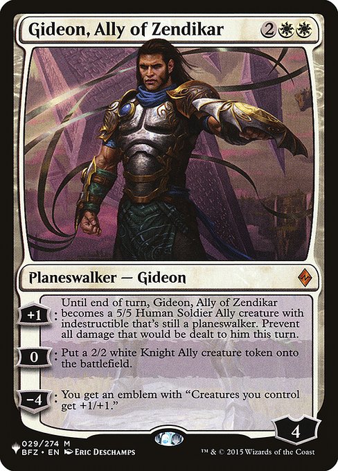 Gideon, Ally of Zendikar - The List