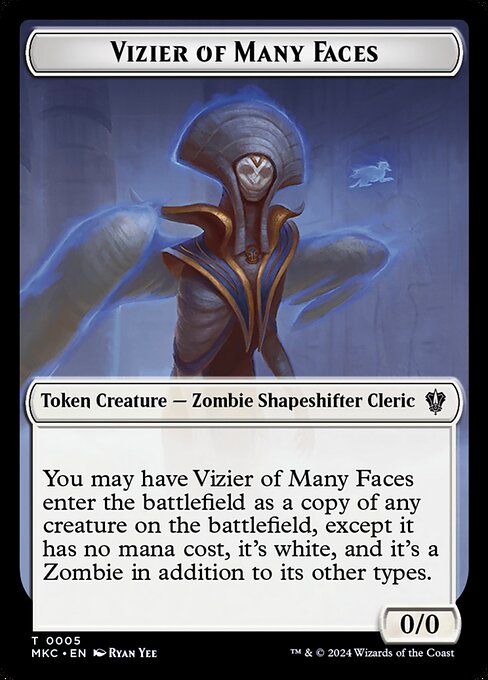 Vizier of Many Faces - Murders at Karlov Manor Commander Tokens