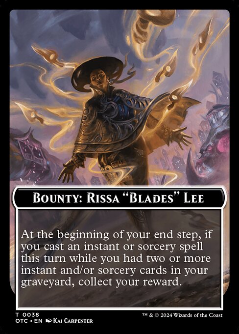 Bounty: Rissa "Blades" Lee // Wanted! - Outlaws of Thunder Junction Commander Tokens