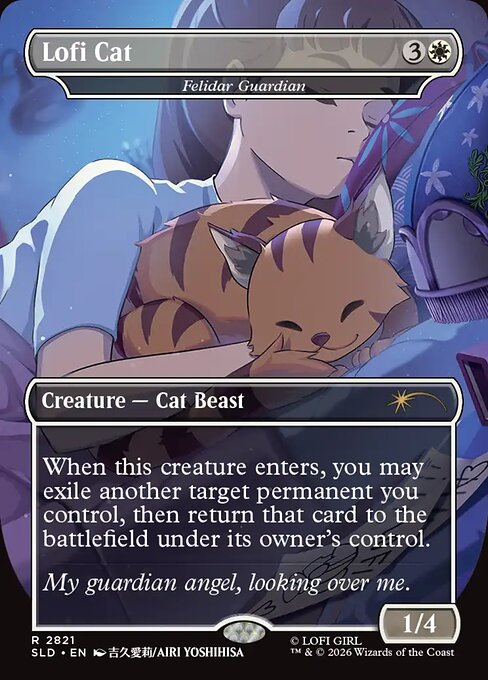 Lofi Cat (Felidar Guardian) - Secret Lair Drop - Borderless