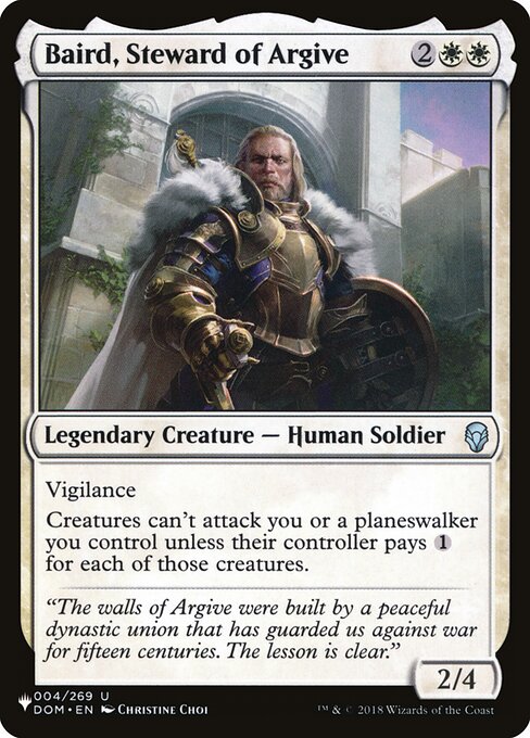 Baird, Steward of Argive - The List