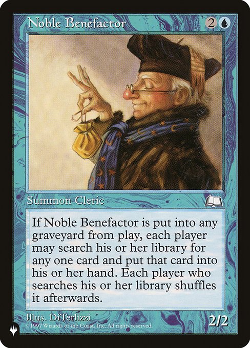 Noble Benefactor - The List