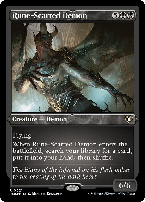 Rune-Scarred Demon - Commander Masters - Etched Foil