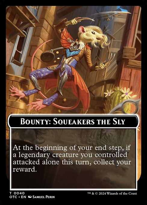 Bounty: Squeakers the Sly // Wanted! - Outlaws of Thunder Junction Commander Tokens