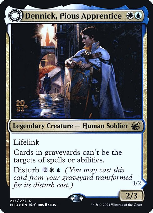 Dennick, Pious Apprentice // Dennick, Pious Apparition - Innistrad: Midnight Hunt Promos