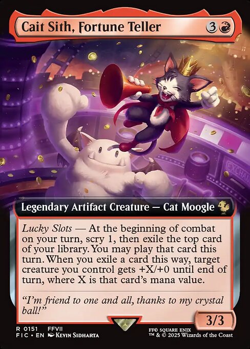 Cait Sith, Fortune Teller - Final Fantasy Commander - Extended Art