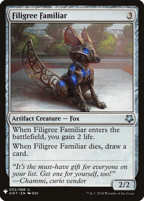 Filigree Familiar - The List