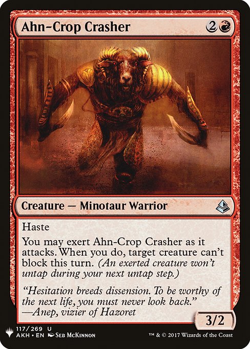 Ahn-Crop Crasher - The List