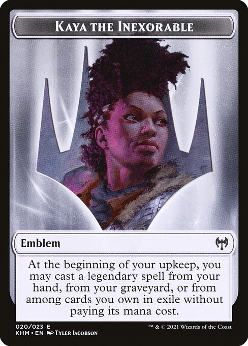 Kaya the Inexorable Emblem - Kaldheim Tokens