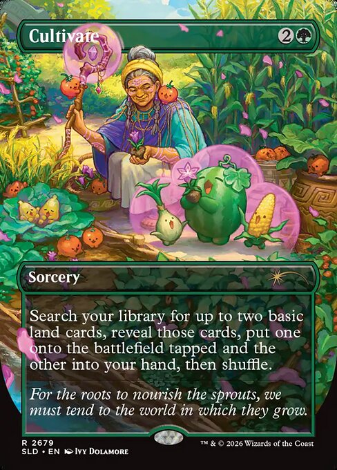 cultivate mtg card Magic the Gathering -MTG- and put one onto the battlefield tapped and the other into your hand Cultivate | Promotional | Card