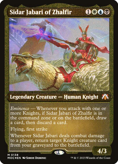 Sidar Jabari of Zhalfir - March of the Machine Commander - Etched Foil