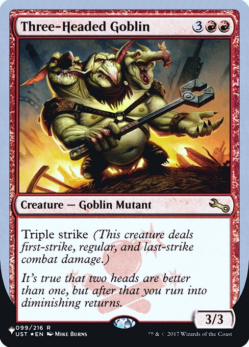 Three-Headed Goblin - The List (Unfinity Foil Edition) - Promo Foil