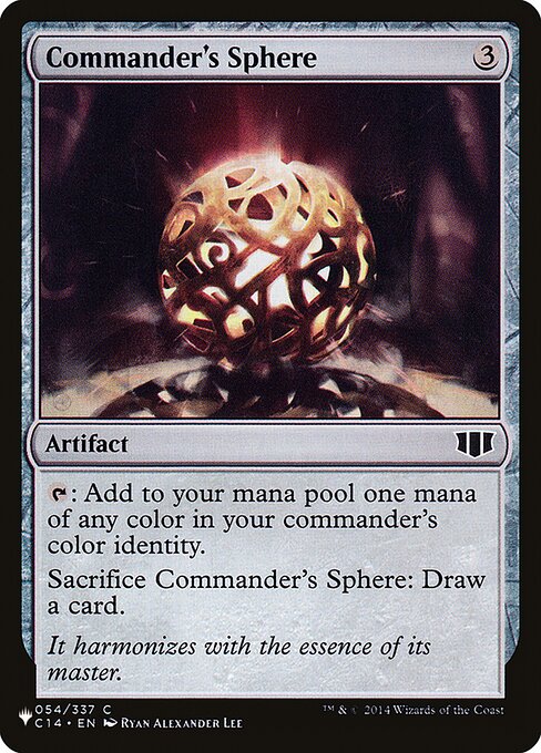 Commander's Sphere - The List