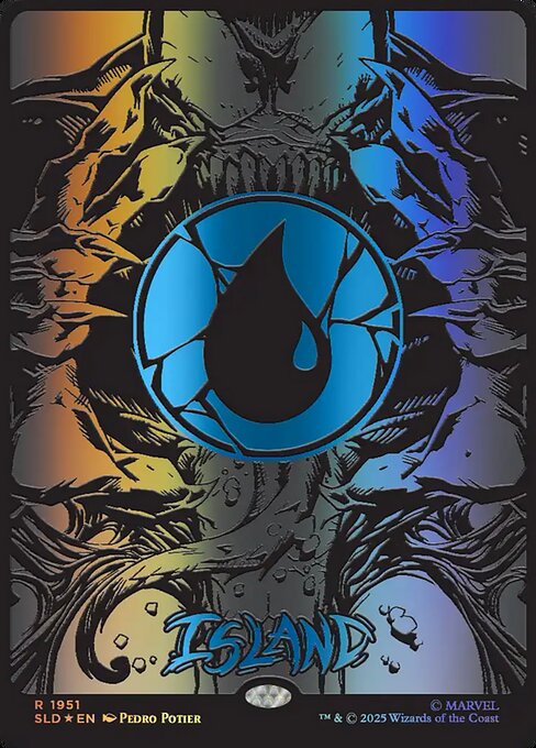 Island - Secret Lair Drop - Raised Foil, Borderless