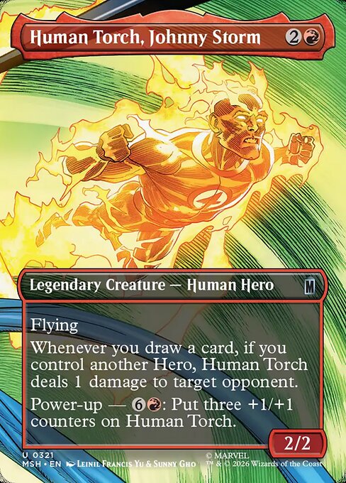 Human Torch, Johnny Storm - Marvel Super Heroes - Borderless