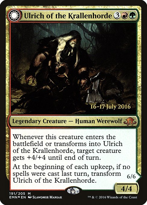 Ulrich of the Krallenhorde // Ulrich, Uncontested Alpha - Eldritch Moon Promos - Promo Foil