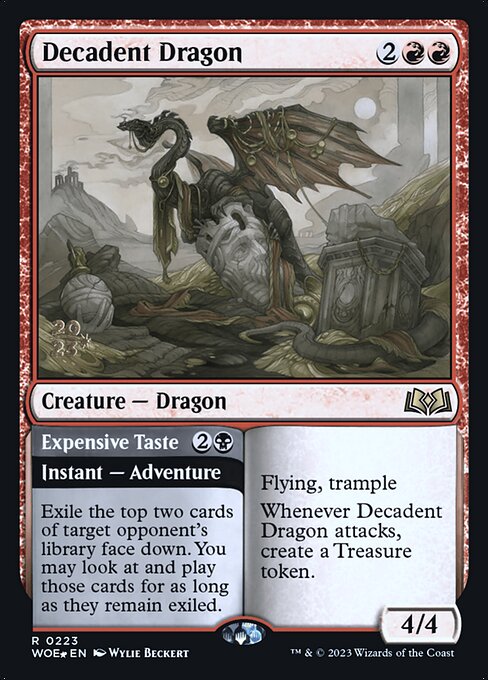 Decadent Dragon // Expensive Taste - Wilds of Eldraine Promos - Promo Foil