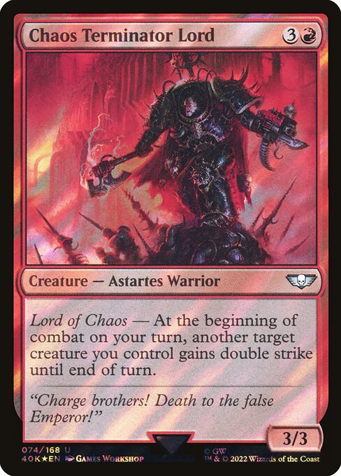 Chaos Terminator Lord - Warhammer 40,000 Commander - Surge Foil