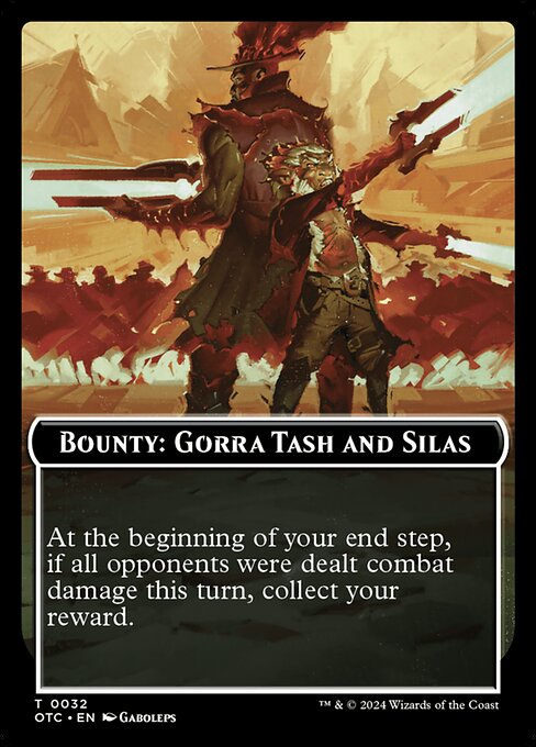 Bounty: Gorra Tash and Silas // Wanted! - Outlaws of Thunder Junction Commander Tokens