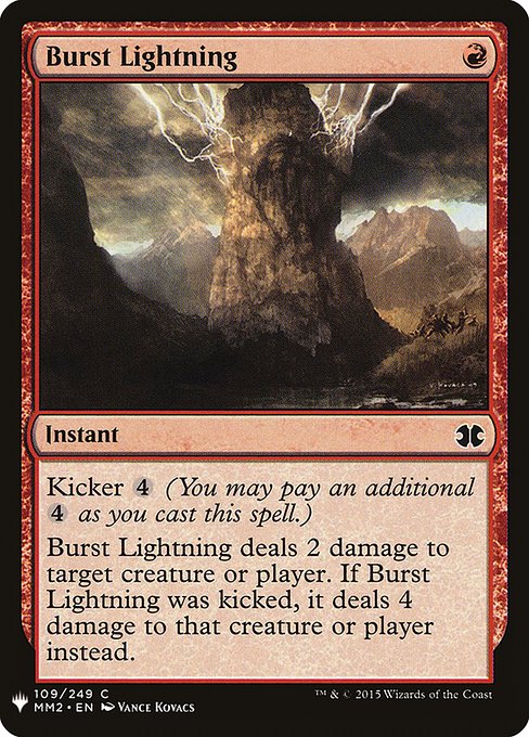 Burst Lightning - The List