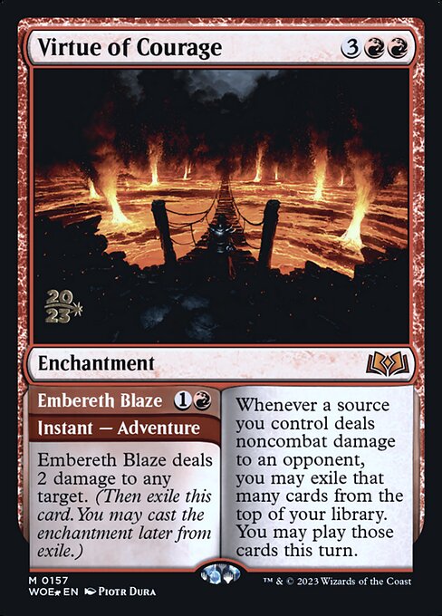 Virtue of Courage // Embereth Blaze - Wilds of Eldraine Promos - Promo Foil