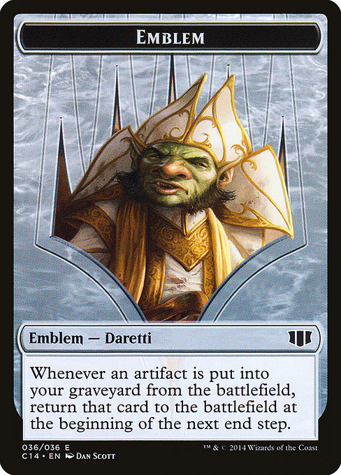 Daretti, Scrap Savant Emblem - Commander 2014 Tokens