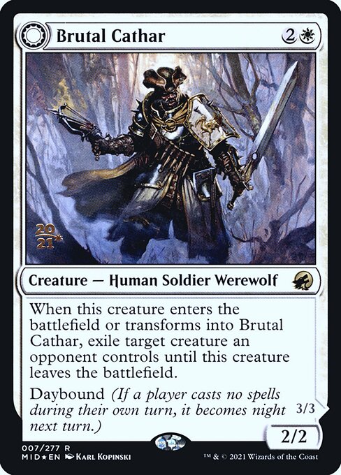 Brutal Cathar // Moonrage Brute - Innistrad: Midnight Hunt Promos