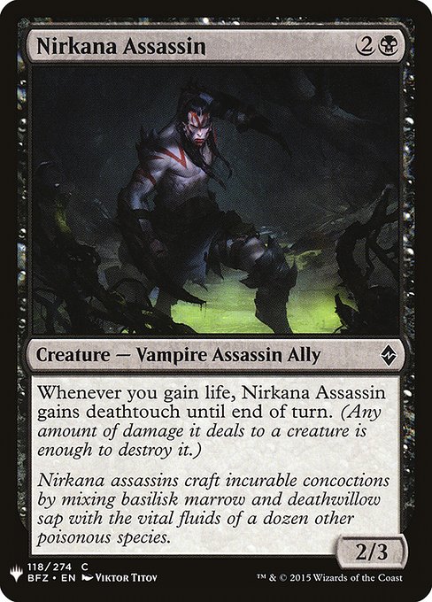 Nirkana Assassin - The List