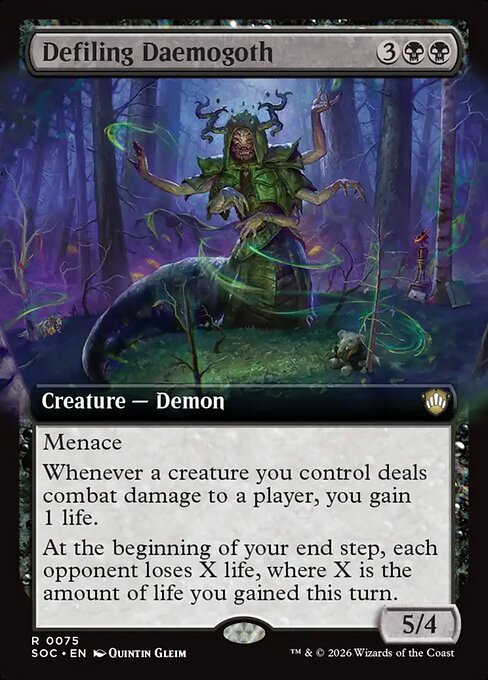 Defiling Daemogoth - Secrets of Strixhaven Commander - Extended Art
