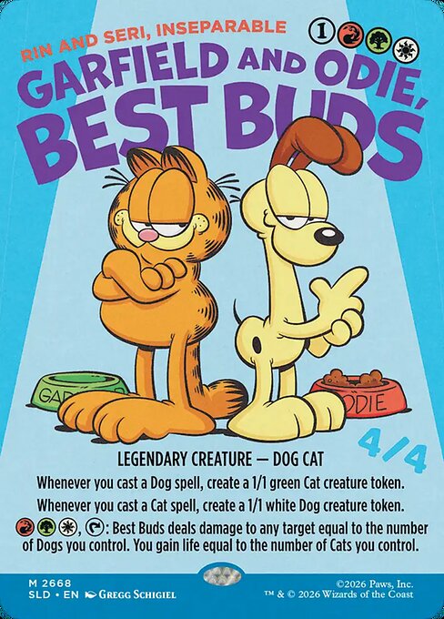 Garfield and Odie, Best Buds (Rin and Seri, Inseparable) - Secret Lair Drop - Borderless