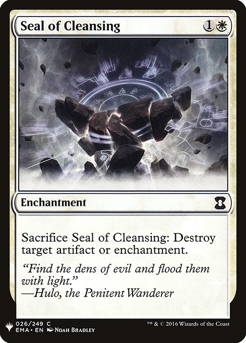 Seal of Cleansing - The List