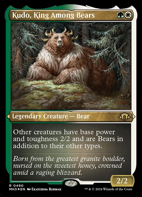 Kudo, King Among Bears - Modern Horizons 3 - Etched Foil