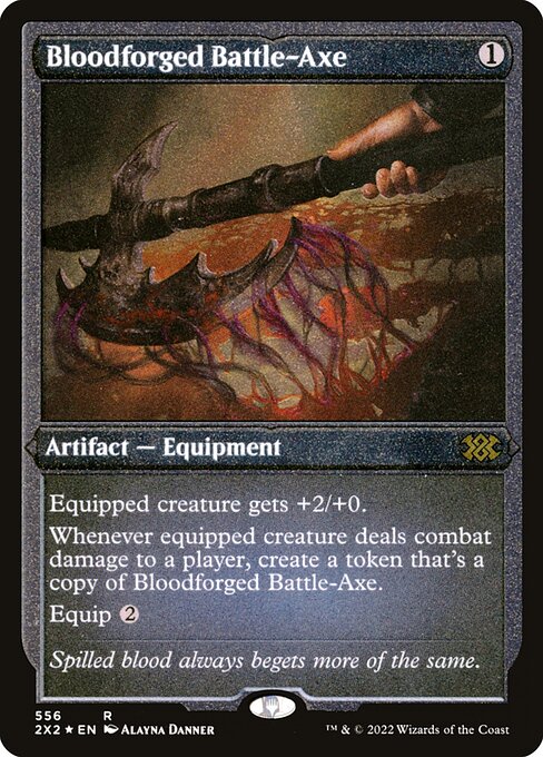 Bloodforged Battle-Axe - Double Masters 2022 - Etched Foil