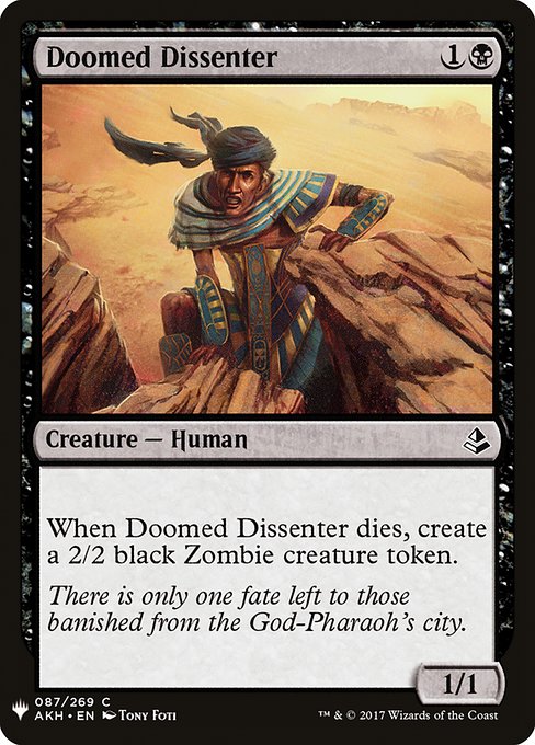 Doomed Dissenter - The List