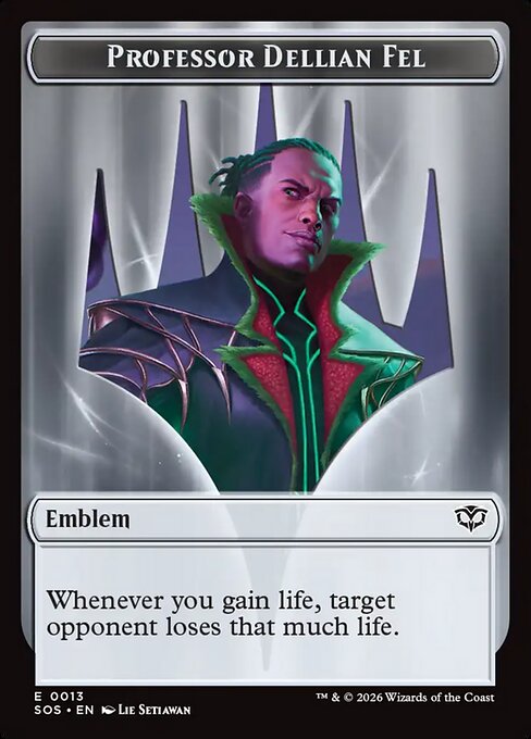 Professor Dellian Fel Emblem // Pest - Secrets of Strixhaven Tokens
