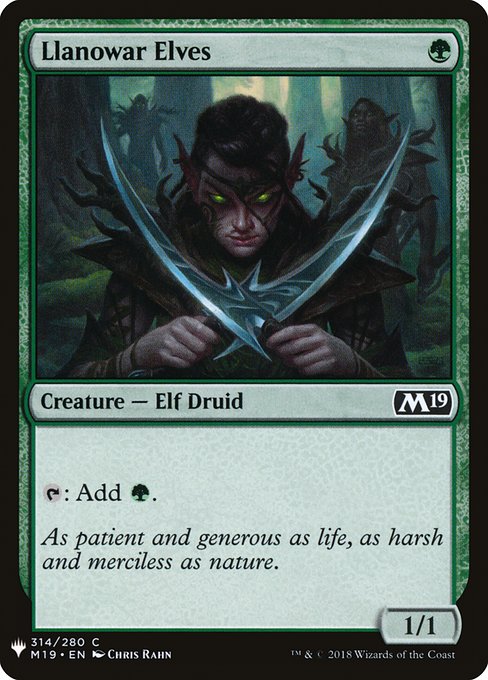 Llanowar Elves - The List