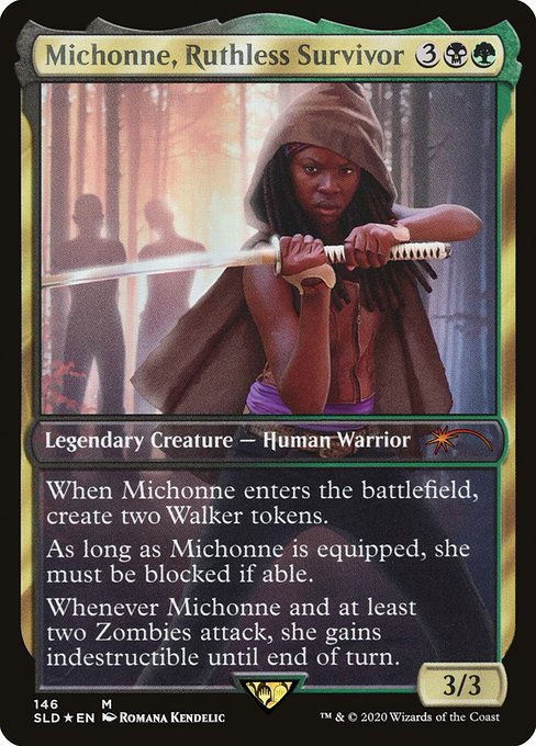 Michonne, Ruthless Survivor (Enkira, Hostile Scavenger) - Secret Lair Drop - Promo Foil