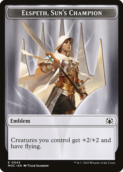 Elspeth, Sun's Champion Emblem - March of the Machine Commander Tokens